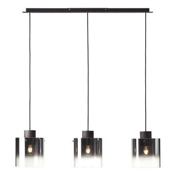 Brilliant - Lustra uz troses BETH 3xE27/60W/230V melna/dūmakaina
