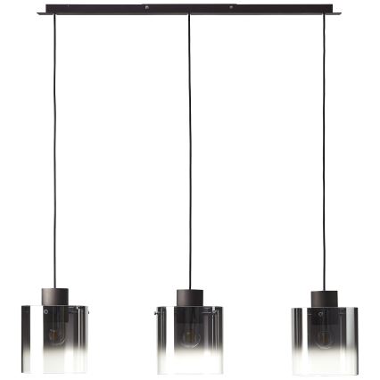 Brilliant - Lustra uz troses BETH 3xE27/60W/230V melna/dūmakaina