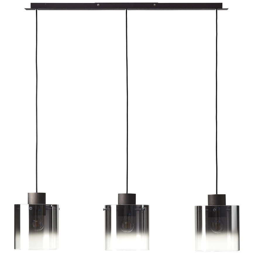 Brilliant - Lustra uz troses BETH 3xE27/60W/230V melna/dūmakaina