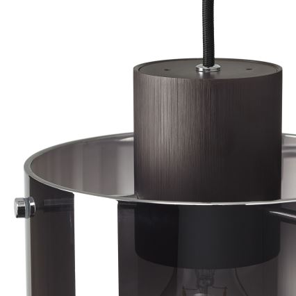 Brilliant - Lustra uz troses BETH 3xE27/60W/230V melna/dūmakaina
