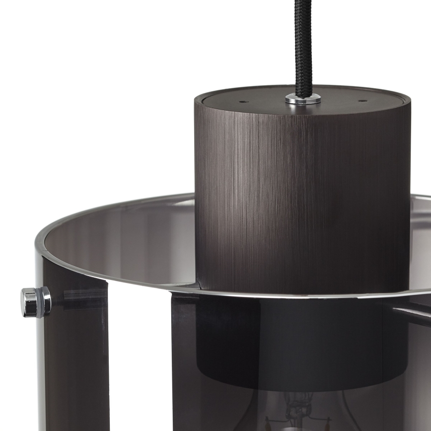 Brilliant - Lustra uz troses BETH 3xE27/60W/230V melna/dūmakaina