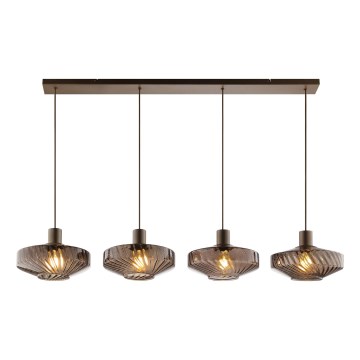 Brilliant - pakaramā lampa uz vada LYN 4xE27/20W/230V brūna/dūmakaina brūna