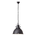 Brilliant - pakaramā lustra ar ķēdi JESPER GLAS 1xE27/60W/230V melna