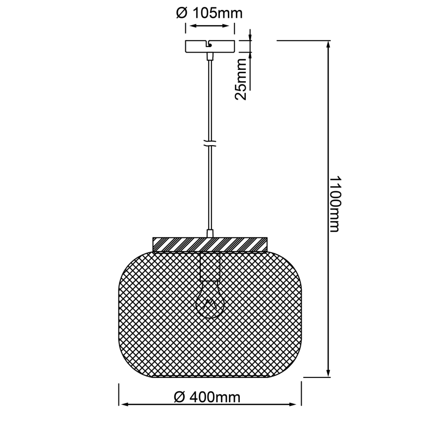 Brilliant - Pakaramais gaismeklis uz kabeļa GIADA 1xE27/40W/230V Ø 39 cm pelēks