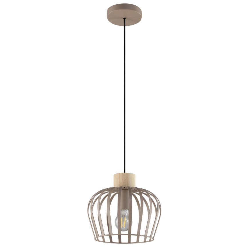 Brilliant - Pakaramais gaismeklis uz vada NORDIC CAGE 1xE27/20W/230V Ø 25 cm, bēšs