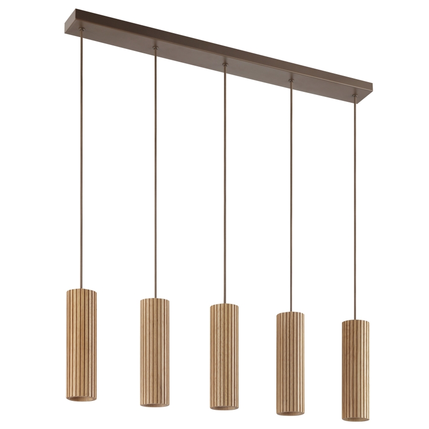 Brilliant - Pakarināma lampa uz kabeļa LAKEWOOD 5xGU10/10W/230V brūna