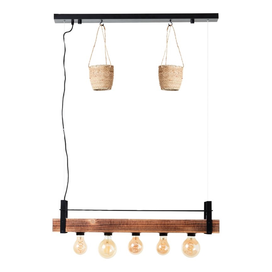 Brilliant - Piekaramā lampa uz kabeļa BANKWOOD 5xE27/28W/230V