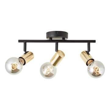 Brilliant - punktveida gaismeklis KERRY 3xE27/40W/230V melns/misiņš