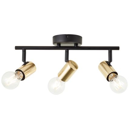 Brilliant - punktveida gaismeklis KERRY 3xE27/40W/230V melns/misiņš