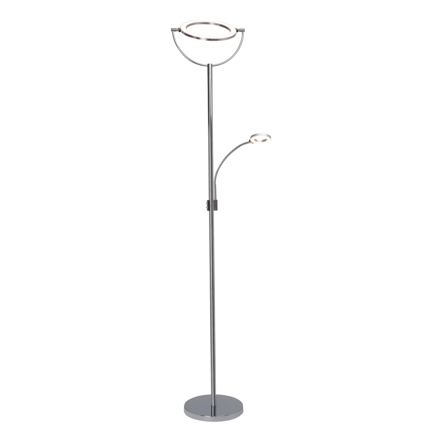 Brilliant - regulējama LED grīdas lampa DEMIAN 2xLED/12W/230V spīdīgs hroms