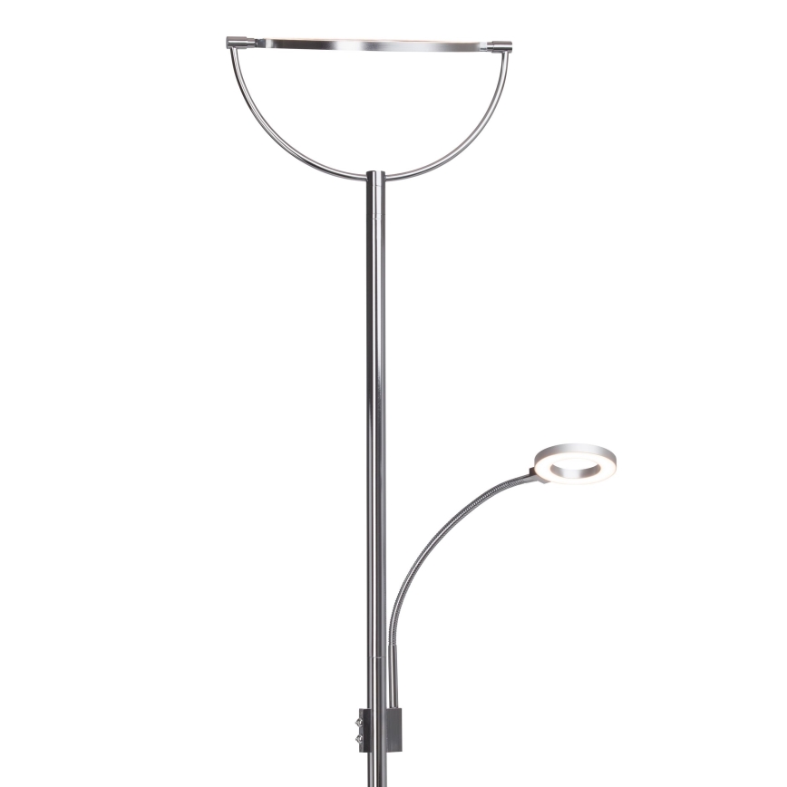 Brilliant - regulējama LED grīdas lampa DEMIAN 2xLED/12W/230V spīdīgs hroms