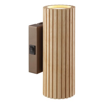 Brilliant - Sienas gaismeklis LAKEWOOD 2xGU10/10W/230V brūns