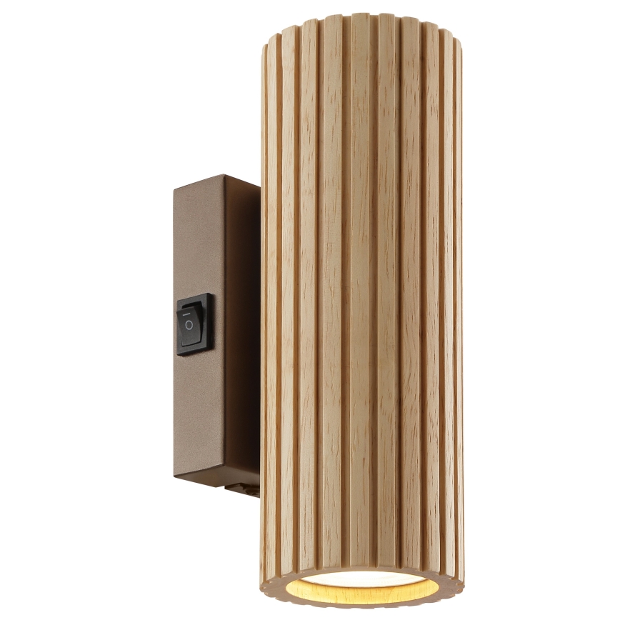 Brilliant - Sienas gaismeklis LAKEWOOD 2xGU10/10W/230V brūns