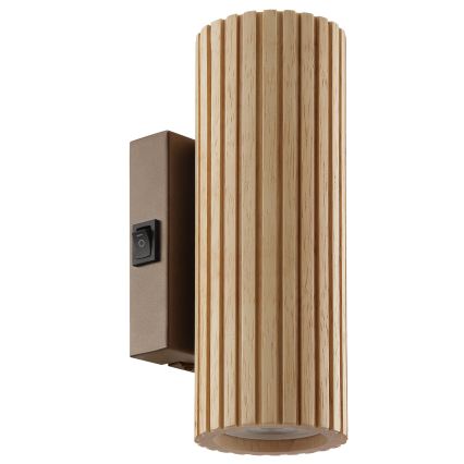 Brilliant - Sienas gaismeklis LAKEWOOD 2xGU10/10W/230V brūns