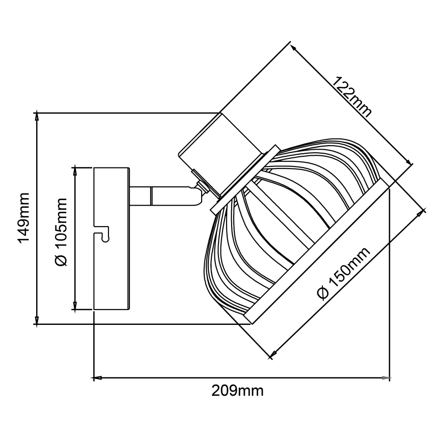 Brilliant - Sienas gaismeklis NORAH 1xE14/28W/230V bambuss