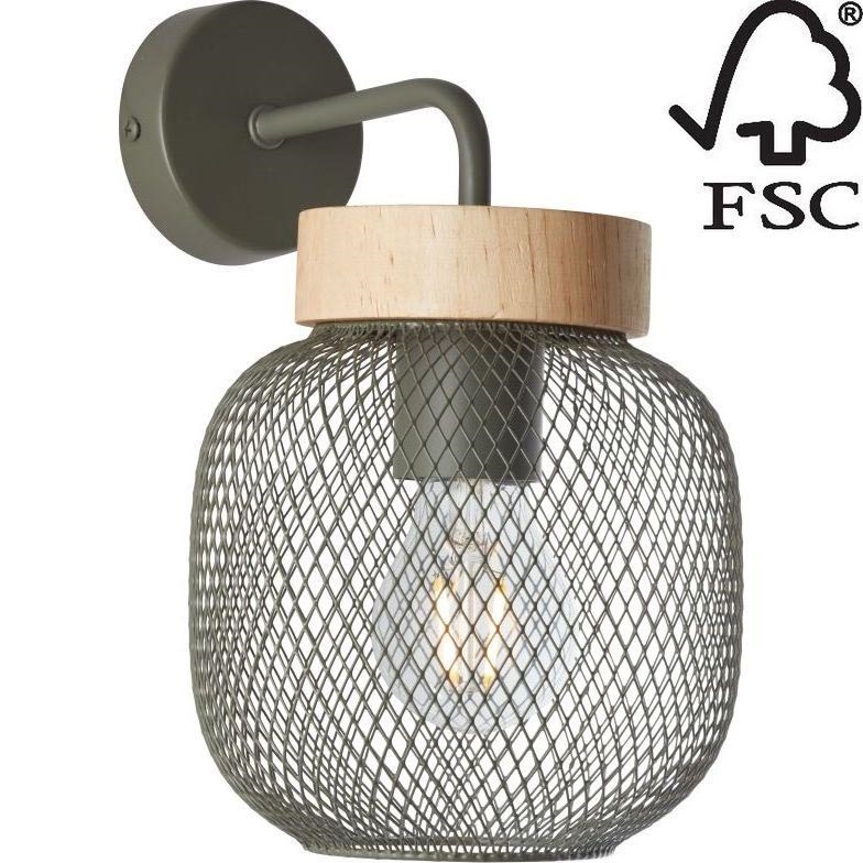 Brilliant - Sienas lampa GIADA 1xE27/40W/230V zaļa - FSC sertificēts