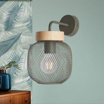 Brilliant - Sienas lampa GIADA 1xE27/40W/230V zaļa - FSC sertificēts