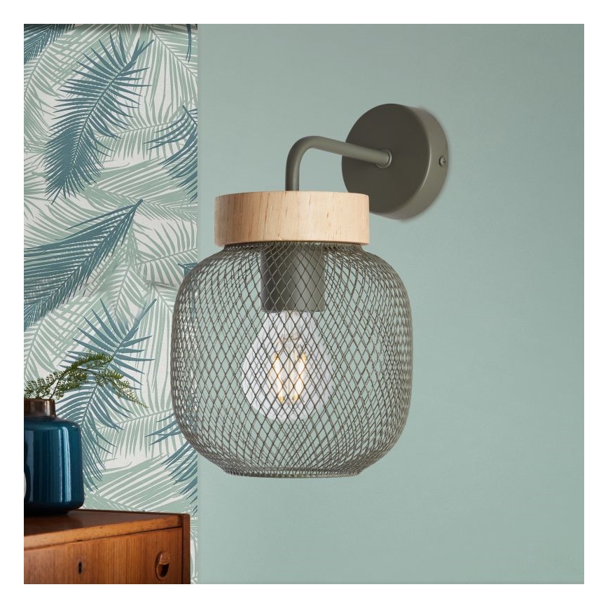 Brilliant - Sienas lampa GIADA 1xE27/40W/230V zaļa - FSC sertificēts