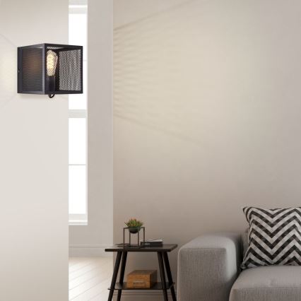 Brilliant - Sienas lampa MAZE 1xE27/40W/230V melna