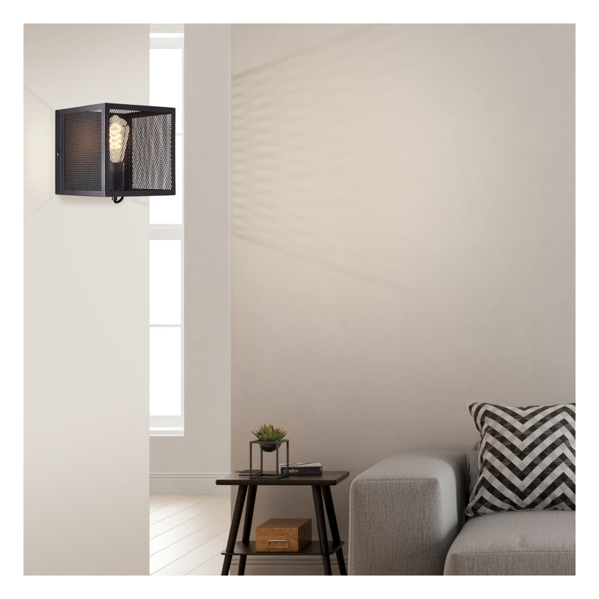 Brilliant - Sienas lampa MAZE 1xE27/40W/230V melna