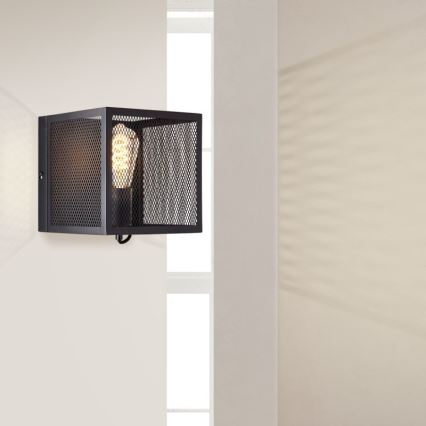 Brilliant - Sienas lampa MAZE 1xE27/40W/230V melna
