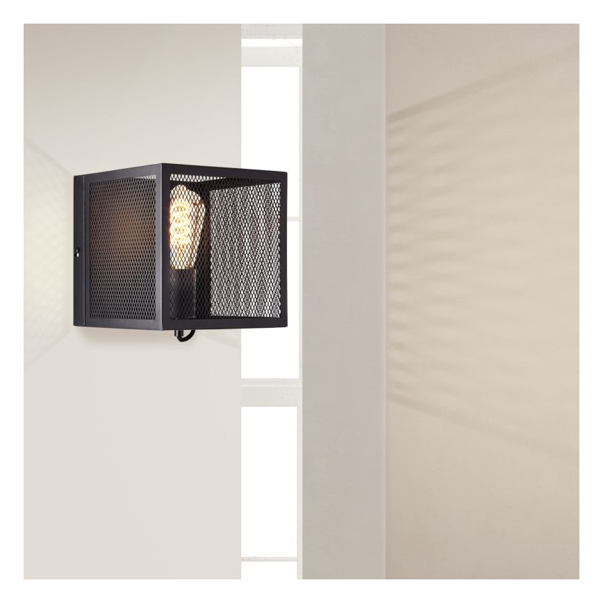 Brilliant - Sienas lampa MAZE 1xE27/40W/230V melna