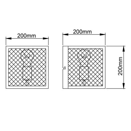 Brilliant - Sienas lampa MAZE 1xE27/40W/230V melna