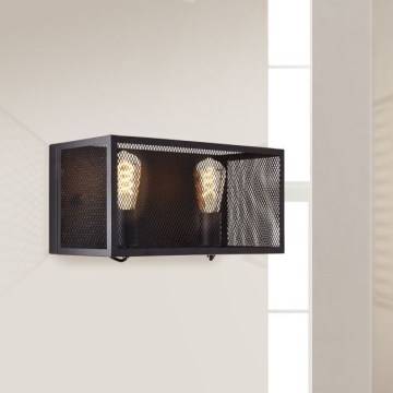 Brilliant - Sienas lampa MAZE 2xE27/40W/230V melna