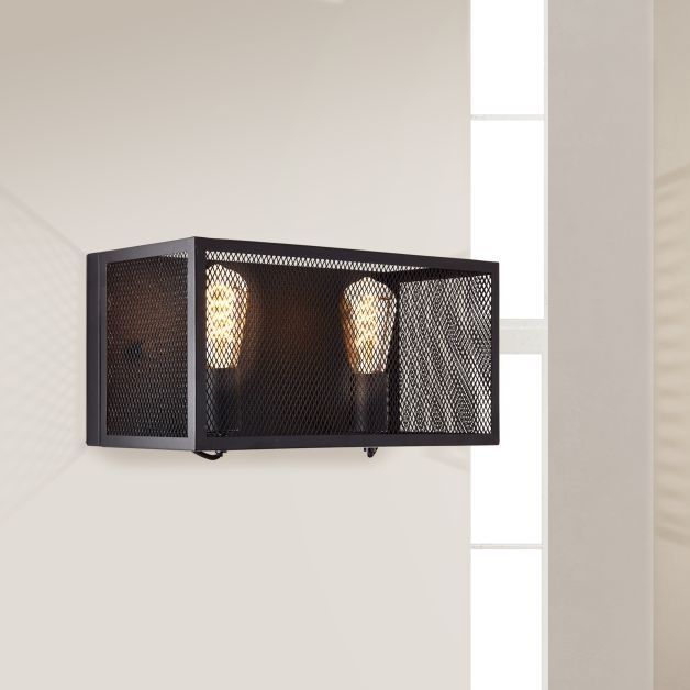 Brilliant - Sienas lampa MAZE 2xE27/40W/230V melna