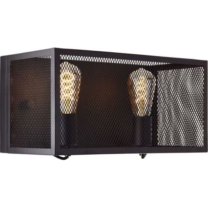Brilliant - Sienas lampa MAZE 2xE27/40W/230V melna
