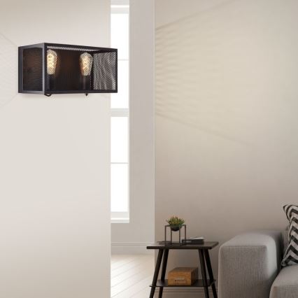 Brilliant - Sienas lampa MAZE 2xE27/40W/230V melna