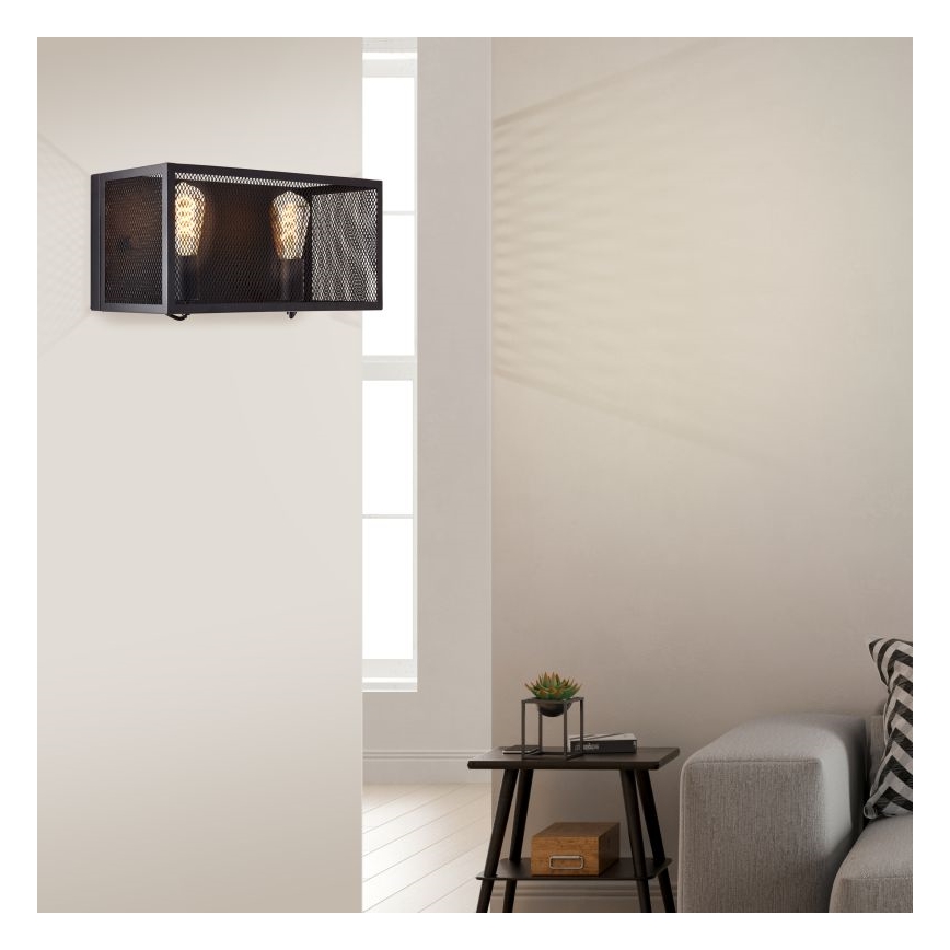 Brilliant - Sienas lampa MAZE 2xE27/40W/230V melna