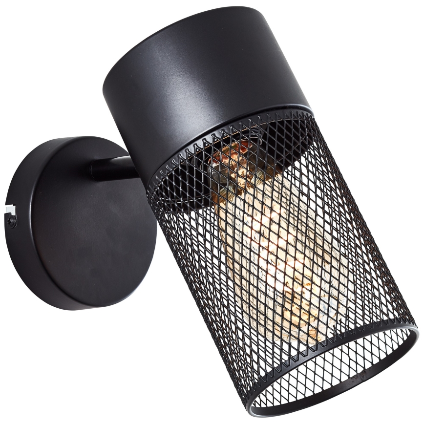 Brilliant - Sienas punktveida gaismeklis KAMOLO 1xE27/40W/230V melns