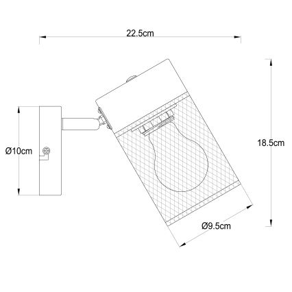 Brilliant - Sienas punktveida gaismeklis KAMOLO 1xE27/40W/230V melns