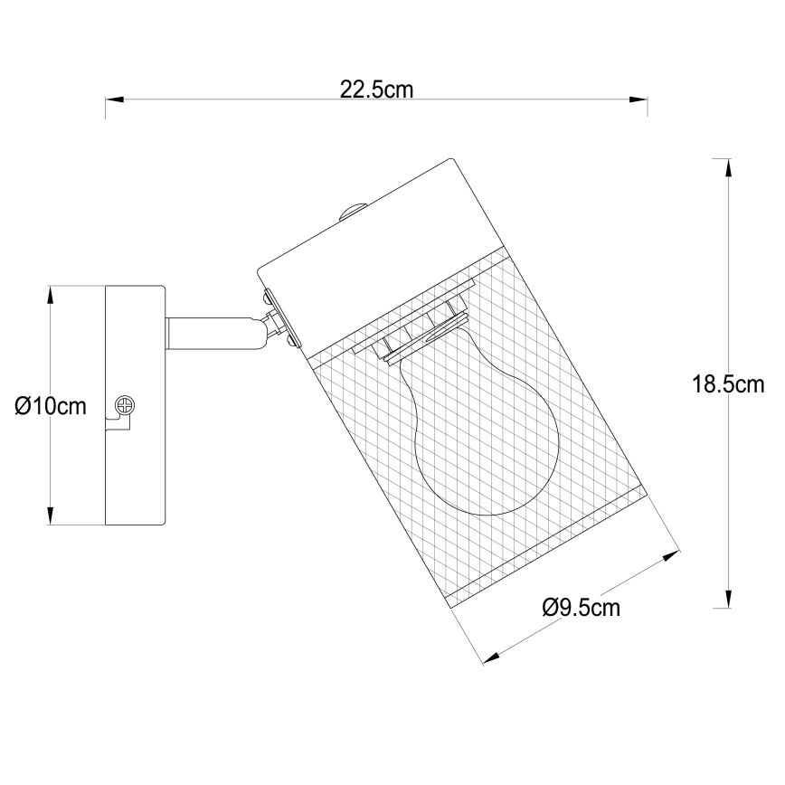 Brilliant - Sienas punktveida gaismeklis KAMOLO 1xE27/40W/230V melns