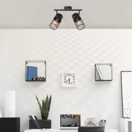 Brilliant - Virziena gaismeklis KAMOLO 2xE27/40W/230V melns