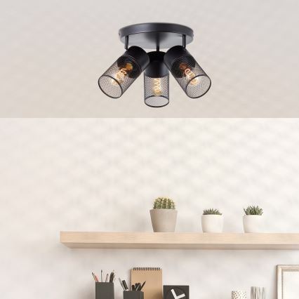 Brilliant - Virziena gaismeklis KAMOLO 3xE27/40W/230V melns