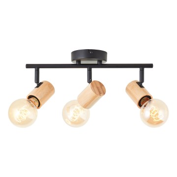 Brilliant - Virziena gaismeklis KERRY 3xE27/40W/230V melns/bambuss