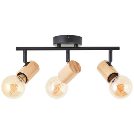 Brilliant - Virziena gaismeklis KERRY 3xE27/40W/230V melns/bambuss