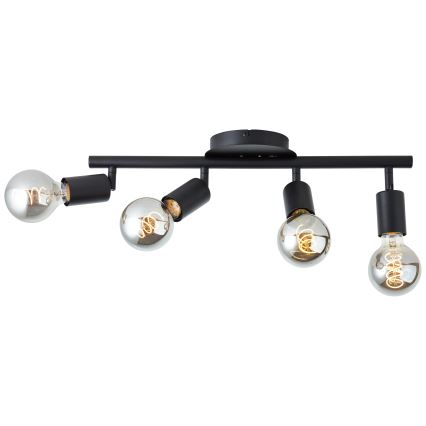 Brilliant - Virziena gaismeklis TIFFANY 4xE27/28W/230V melns