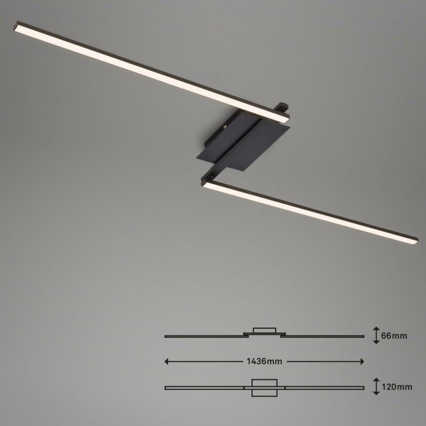 Brilo 3500-015 - LED Virsapmetuma lustra STAFF 2xLED/6W/230V melna