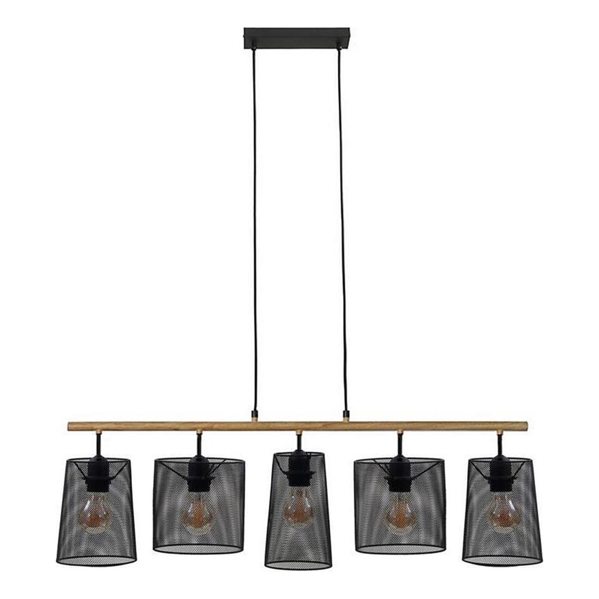 Brilo 4078-054 - Pakaramā lustra uz vada WOOD & STYLE 5xE27/60W/230V