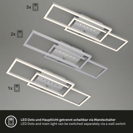 Brilo - aptumšojams LED griestu gaismeklis LED/30W/230V 3000K matēts hroms