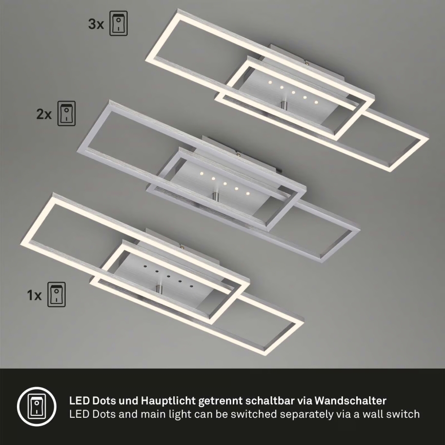 Brilo - aptumšojams LED griestu gaismeklis LED/30W/230V 3000K matēts hroms