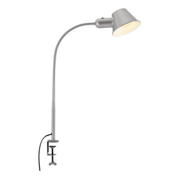 Brilo - elastīga galda lampa ar skavu 1xE27/10W/230V sudraba