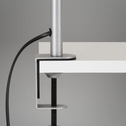 Brilo - elastīga galda lampa ar skavu 1xE27/10W/230V sudraba