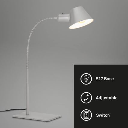 Brilo - Galda lampa 1xE27/10W/230V matēts hroms