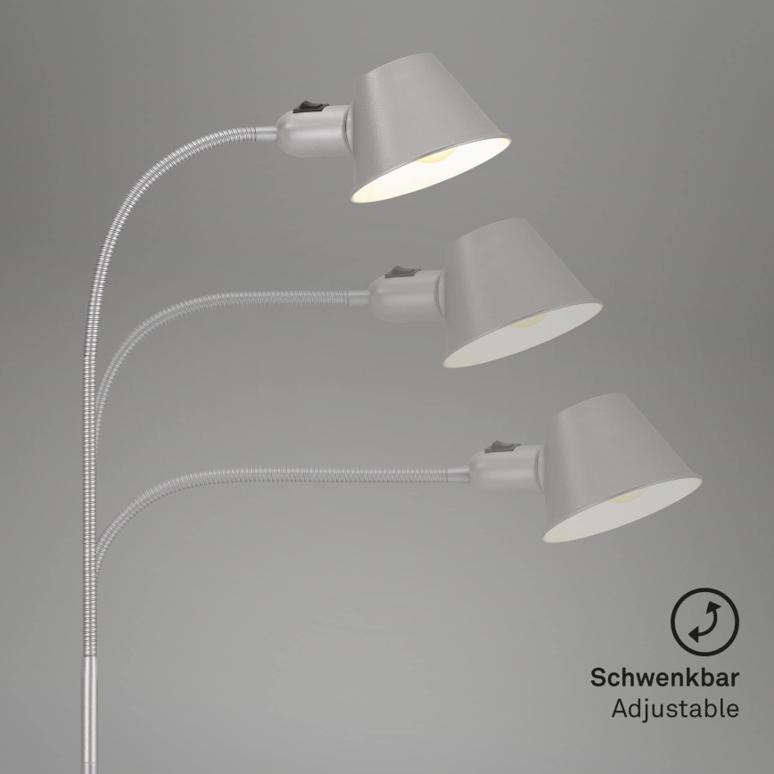 Brilo - Galda lampa 1xE27/10W/230V matēts hroms