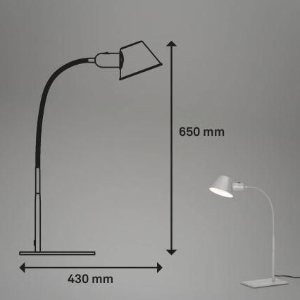 Brilo - Galda lampa 1xE27/10W/230V matēts hroms