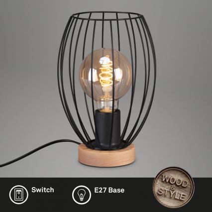 Brilo - Galda lampa WAKTU 1xE27/25W/230V gumijkoks